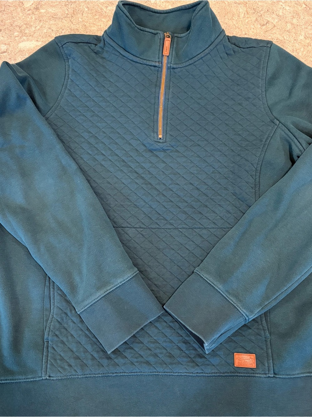 L.L. Bean Teal Quilted Half-Zip Utility Jacket